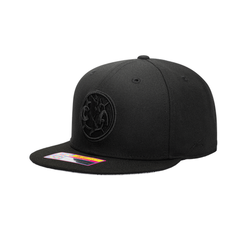 Side view of the Club America Dusk Snapback Hat in Black.