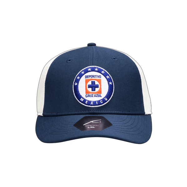 Blue Cruz Azul Breakaway Stretch with blue crown and bill and white panels
