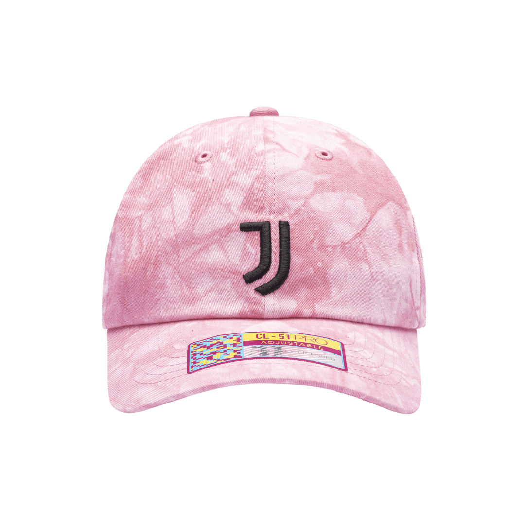 Juventus Bloom Classic Adjustable in unstructured low crown, curved peak brim, and adjustable flip buckle closure, in Pink